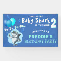 Birthday Party Cute Shark Blue Balloons