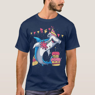 Birthday Party Cute Shark Ocean Dierenvriend Hamme T-shirt
