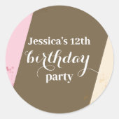 Birthday Party Cute Whimsical Neapolitan Sprinkles Ronde Sticker (Voorkant)