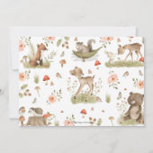 Birthday party  Cute Woodland Animals Kaart (Achterkant)