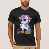 Birthday Party Dad Mom Daughter Unicorn Security  T-shirt (Voorkant)