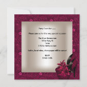 Birthday Party Damask roze Red Shoes Cream 2 Kaart (Achterkant)