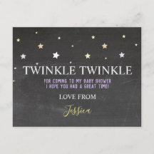 Birthday Party Dank je Twinkle Little Star