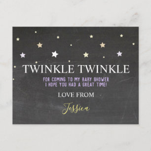 Birthday Party Dank je Twinkle Little Star Bedankkaart