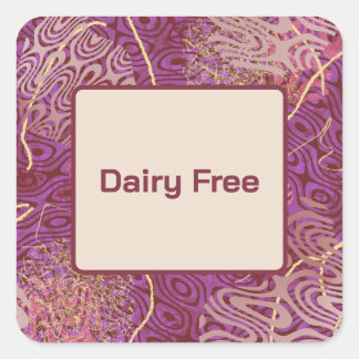 Birthday Party Dietary Requirement Dairy Free Vierkante Sticker