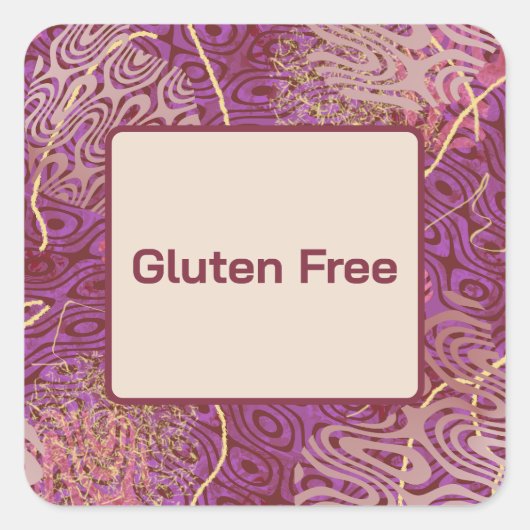 Birthday Party Dietary Requirement Gluten Free Vierkante Sticker (Voorkant)