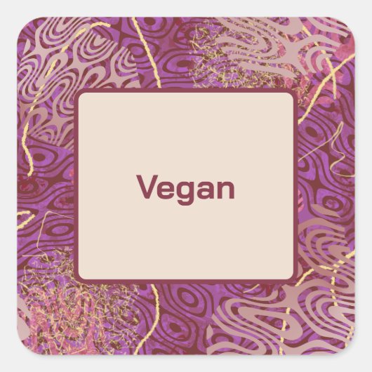 Birthday Party Dietary Requirement Vegan Vierkante Sticker (Voorkant)