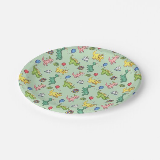 Birthday Party Dinos Papieren Bordje (Gekanteld)