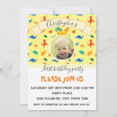 Birthday party Dinosaur baby Kaart (Voorkant)