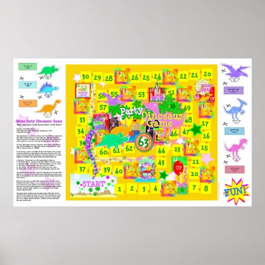 Birthday Party Dinosaurs Game Poster (Voorkant)