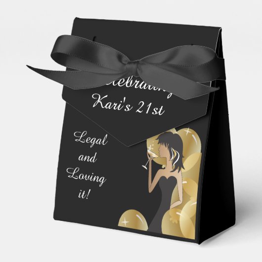 Birthday Party Diva Princess Girl Bedankdoosjes (Voorkant Zijde)