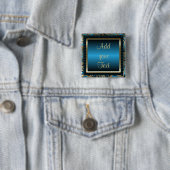 Birthday Party | DIY-tekst | Blauw Vierkante Button 5,1 Cm (In situ)