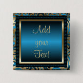 Birthday Party | DIY-tekst | Blauw Vierkante Button 5,1 Cm (Voorkant)