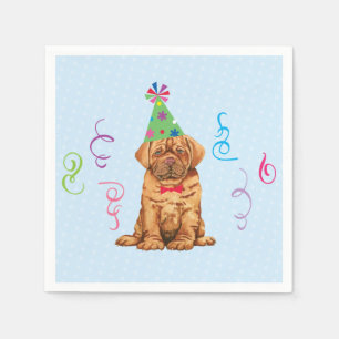 Birthday Party Dogue de Bordeaux Napkins Servet