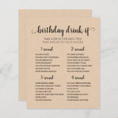 Birthday Party Drink als Game bewerkbare kaart (Voorkant / Achterkant)