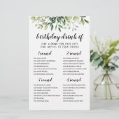 Birthday Party Drink als Game bewerkbare kaart (Staand voorkant)