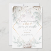 Birthday Party | Elegant Alabaster White Peonies Kaart (Voorkant)