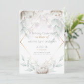 Birthday Party | Elegant Alabaster White Peonies Kaart (Staand voorkant)