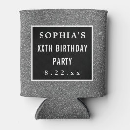 Birthday Party Elegant Glitter Modern Typografie Blikjeskoeler