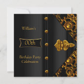 Birthday Party Elegant Gold Black Steampunk Kaart (Voorkant)