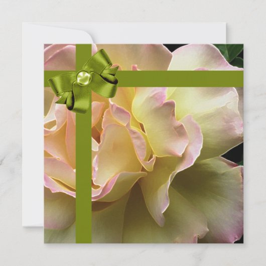 Birthday Party Elegant Roos Invitation Kaart (Voorkant)