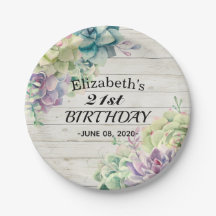 Birthday Party Elegant Succulent Plant Rustisch Ho