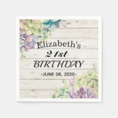 Birthday Party Elegant Succulent Plant Rustisch Ho Servet (Voorkant)