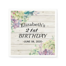 Birthday Party Elegant Succulent Plant Rustisch Ho