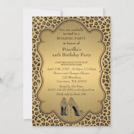 Birthday Party, elke leeftijd, Cheetah High Heels Kaart