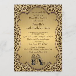Birthday Party, elke leeftijd, Cheetah High Heels  Kaart