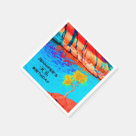 Birthday Party, elke leeftijd, gouden gele boompap Servet (Hoek)