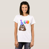Birthday Party Emoji Poop Relaxed Fit T-Shirt (Voorkant volledig)