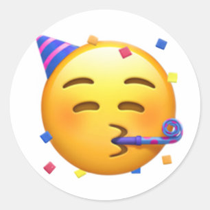 Birthday Party Emoji Ronde Sticker
