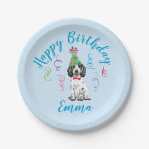 Birthday Party English Cocker Spaniel Paper Bord