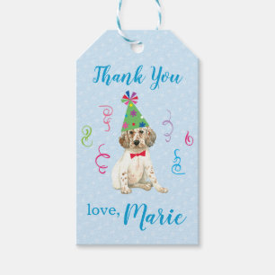 Birthday Party English Setter Bedankt Gift Labels Cadeaulabel