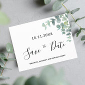 Birthday party eucaluptus greenery save the date briefkaart