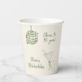 Birthday Party fancy retro disco ball Papieren Bekers (Achterkant)