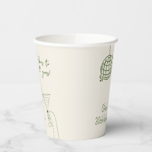 Birthday Party fancy retro disco ball Papieren Bekers (Links)