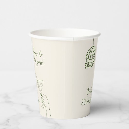 Birthday Party fancy retro disco ball Papieren Bekers (Rechts)