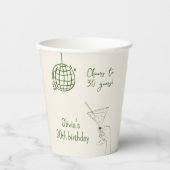 Birthday Party fancy retro disco ball Papieren Bekers (Voorkant)