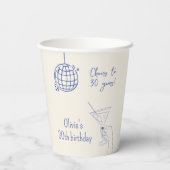 Birthday Party fancy retro disco ball Papieren Bekers (Achterkant)