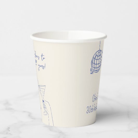 Birthday Party fancy retro disco ball Papieren Bekers (Links)