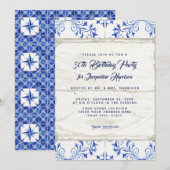 Birthday Party Farmhouse Waterverf Wood Rustic Kaart (Voorkant / Achterkant)