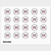 Birthday Party Favor Baseball Sticker (Vel)