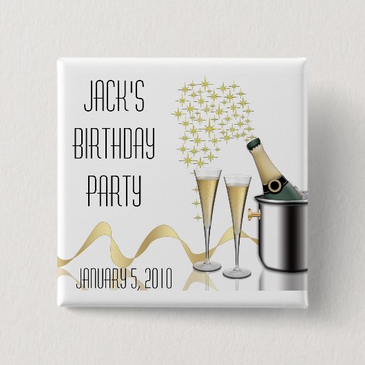 Birthday Party Favor Button (Voorkant)