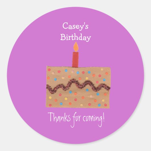 Birthday party favor label (Voorkant)