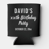 Birthday Party Favor Modern Elegant Black Blikjeskoeler (Voorkant)
