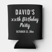 Birthday Party Favor Modern Elegant Black Blikjeskoeler (Achterkant)