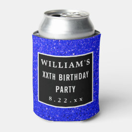 Birthday Party Favor Modern Typography Blue Blikjeskoeler
