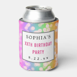 Birthday Party Favor Modern Typography Bokeh Blikjeskoeler